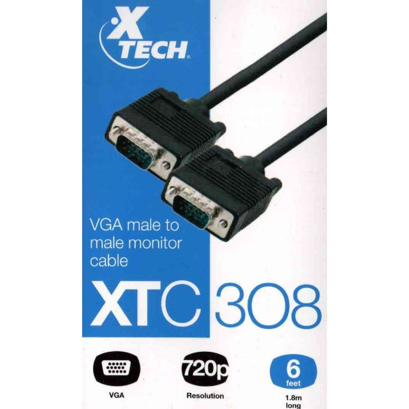 Cable XTECH | VGA macho a VGA macho | 6 pies | XTC-308, modelo , Cable