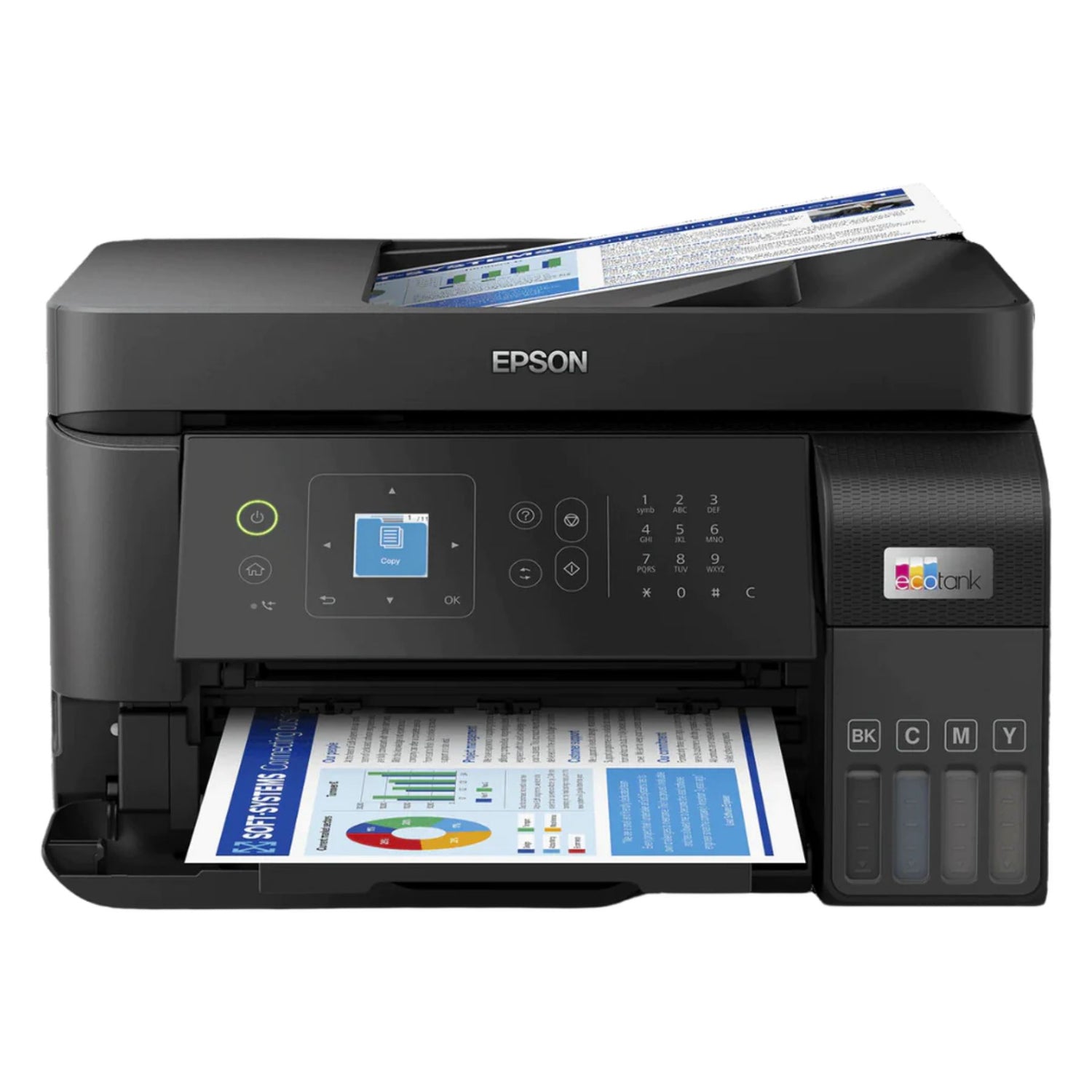 Impresora Epson EcoTank L5590 Multifuncional 4 en 1 - Inalámbrica - Tecnología Heat-Free® PrecisionCore - Tanque de Tinta | 33 ppm Negro / 15 ppm Color, modelo , Impresoras de Tinta