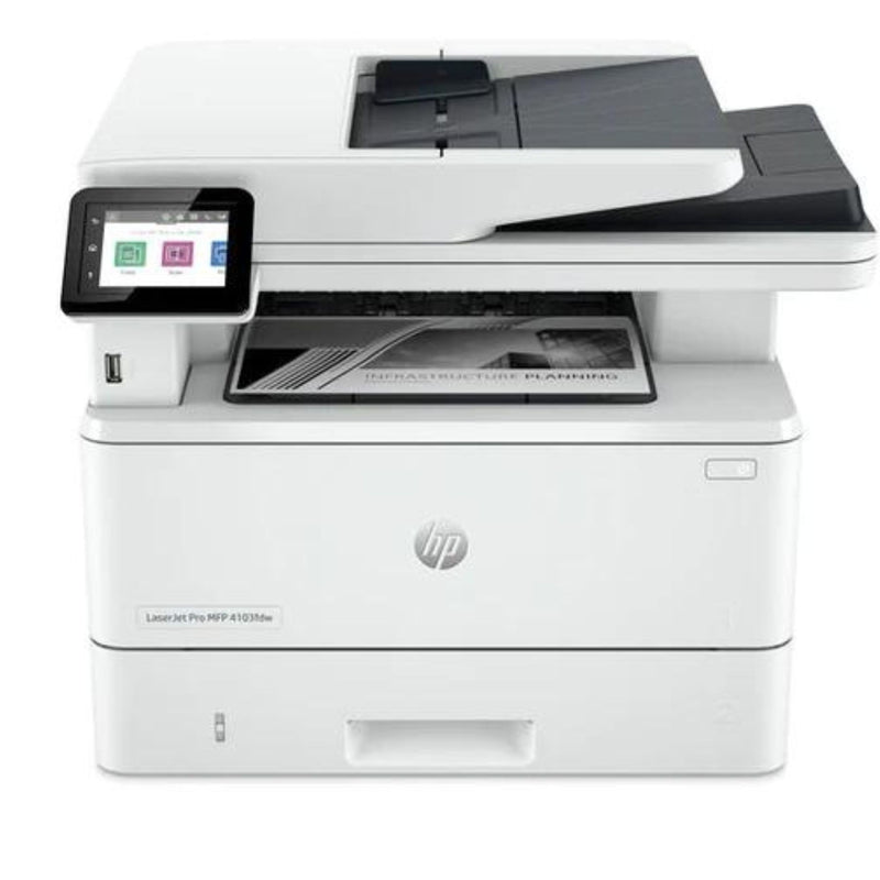 Impresora HP LaserJet Pro MFP 4103fdw - B/N laser Legal - A4/Legal - 250 hojas - USB, LAN Gigabit, Wi-Fi, Bluetooth | 42 ppm, modelo , Impresoras Laser