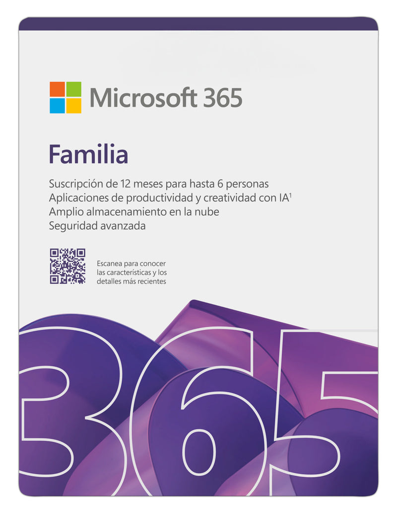 Licencia Microsoft 365 Familia Suscripción de 12 Meses | EP232295, modelo , Programas