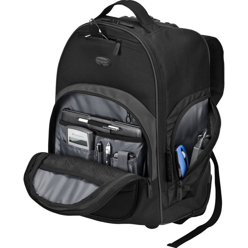 Mochila con ruedas Targus - 16" Compact Rolling Backpack - Black, modelo , maletin