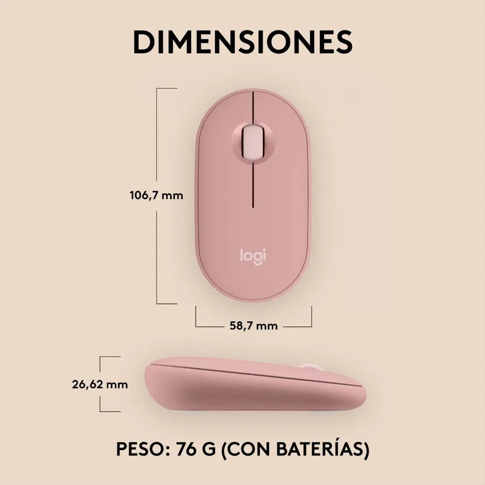 Mouse (Raton) Logitech Pebble Mouse 2 M350s | Bluetooth, modelo , Mouse