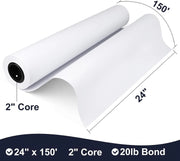 Rollo de Papel Alliance Bond 24" X 150 Pies, 92 brillantes, 20lb, núcleo de 2" para Ploter, modelo , Rollo de Papel