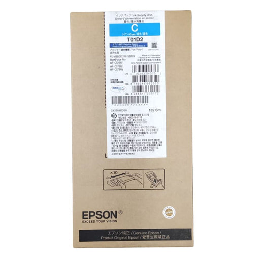 Tinta Epson - T01D200 - T01D2 Cian | WorkForce Pro WF-C529R / WF-C579R / WF-C579Ra / PX-M880FX / PX-S880X, modelo , Tintas Epson