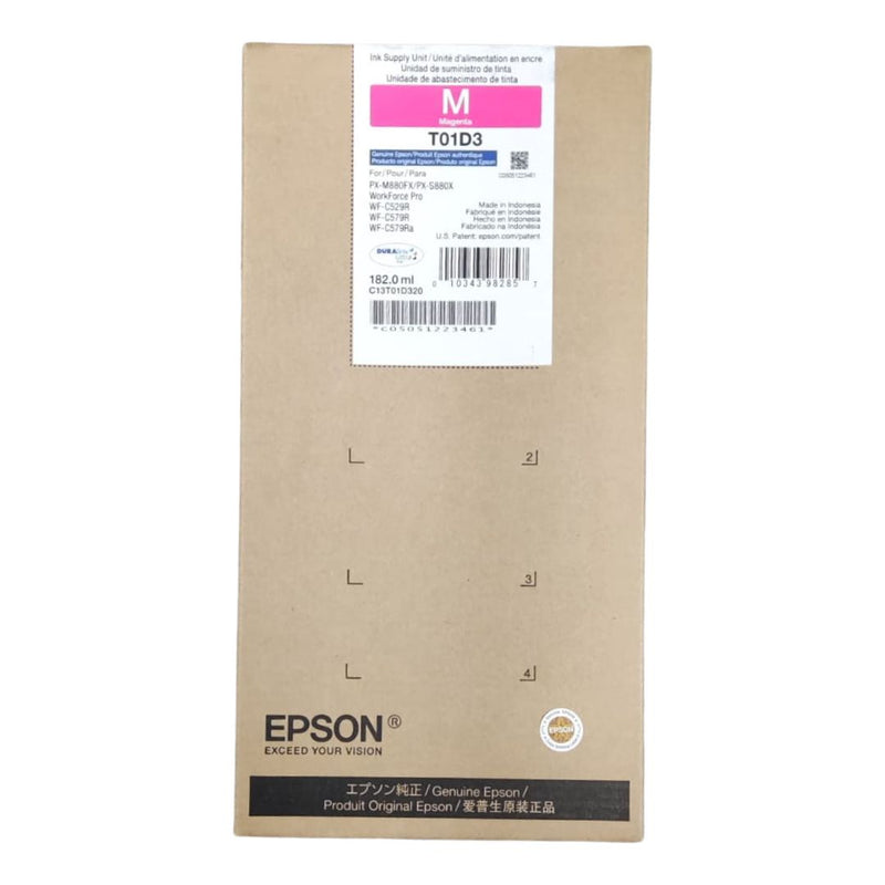 Tinta Epson - T01D320 - T01D3 Magenta | WorkForce Pro WF-C529R / WF-C579R / WF-C579Ra / PX-M880FX / PX-S880X, modelo , Tintas Epson