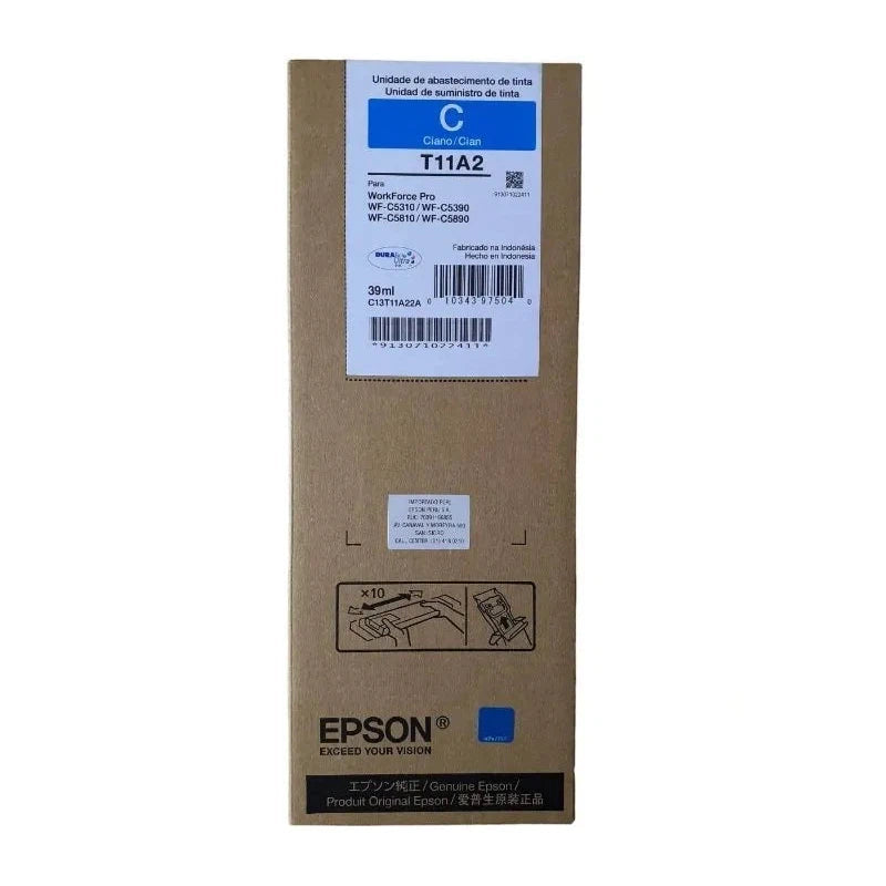 Tinta Epson T11A220-AL Cyan | WorkForce Pro WF-C5810 / WF-C5890/ WF-C5390/ WF-5310