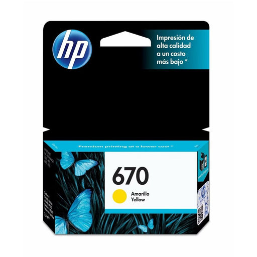 Tinta HP 670 Amarillo - CZ116AL | Para DeskJet Ink Advantage 3525 / 4615 / 4625 / 5525, modelo , Tintas Hp
