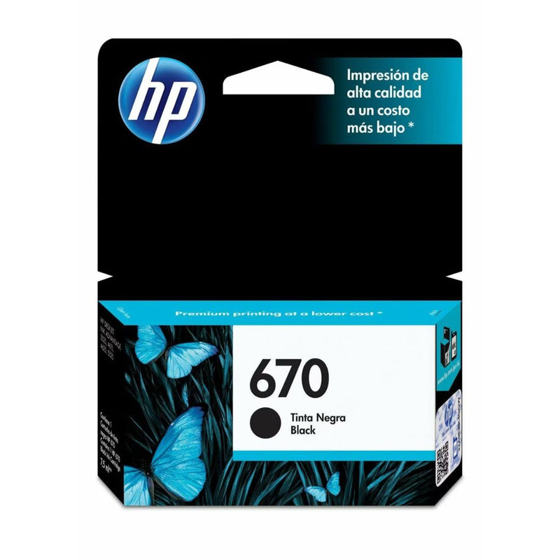 Tinta HP 670 Negra - CZ113AL | Para DeskJet Ink Advantage 3525 / 4615 / 4625 / 5525, modelo , Tintas Hp