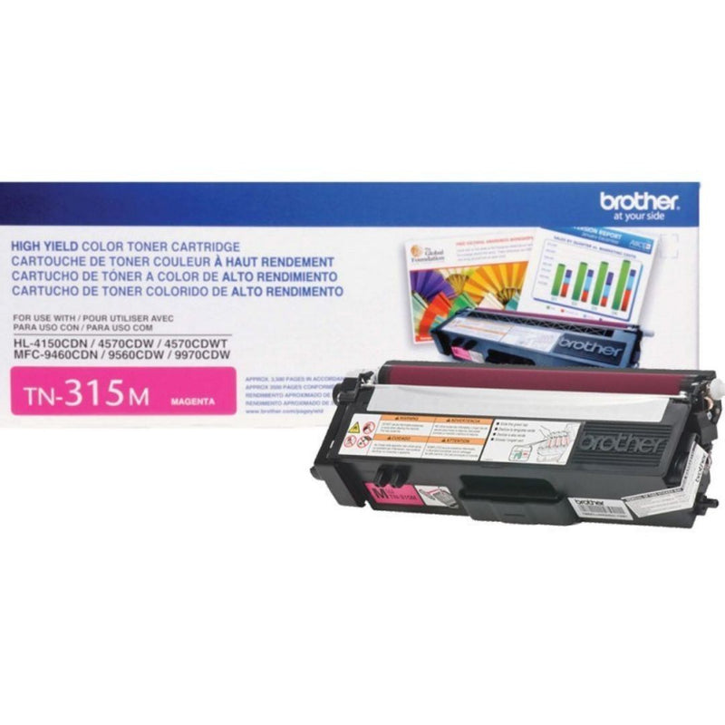 TONER BROTHER TN-315M | TN315M Magenta | Para HL-4150CDN / HL-4570CDW / HL-4570CDWT / MFC-9450CDN / MFC-9460CDN / MFC-9560CDW / MFC-9970CDW, modelo , Toners