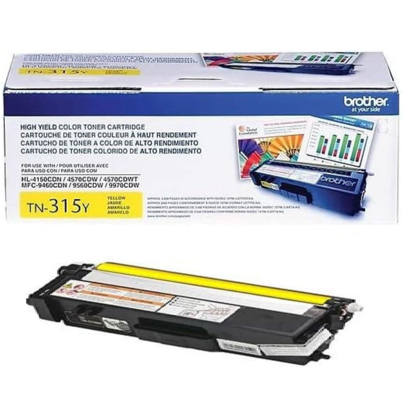 TONER BROTHER TN-315Y | TN315Y Amarillo | Para HL-4150CDN / HL-4570CDW / HL-4570CDWT / MFC-9450CDN / MFC-9460CDN / MFC-9560CDW / MFC-9970CDW, modelo , Toners