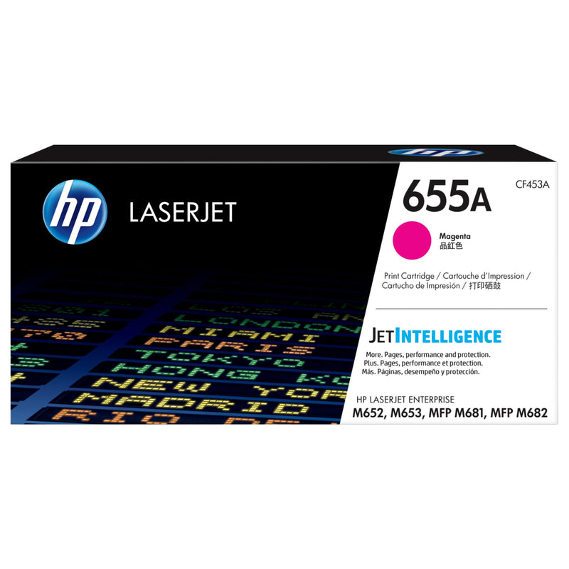 Toner Hp CF453A - 655A Magenta | Para LaserJet Enterprise M652 / M653 / M681 / M682 | 10,500 páginas, modelo , Toners