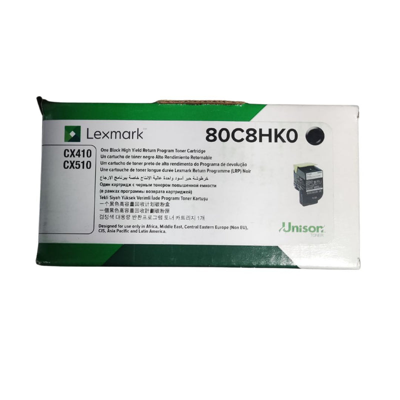 Toner Lexmark 80C8HK0 - Negro | Toner Lexmark Original | Para CX510de / CX410de / CX310dn / CX310dn | 4,000 páginas, modelo , Toners
