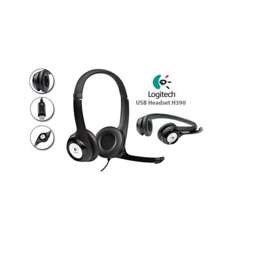 Auriculares Logitech USB Headset - en oreja - H390 - 981-000014