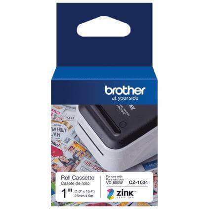 Brother Rollo de Etiqueta CZ-1004 - 1" ancho x 16 ft de largo para VC-5000W