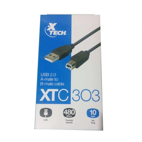 Cable Usb 2.0 Macho A-Macho B Xtech 10 Pies | Xtech Xtc-303