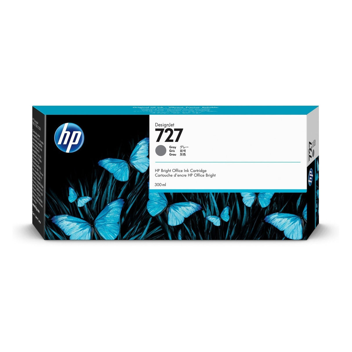 Cartucho de tinta HP Designjet 727 Gris de 300 ml | Para HP DesignJet T930 / T2530 / T1530