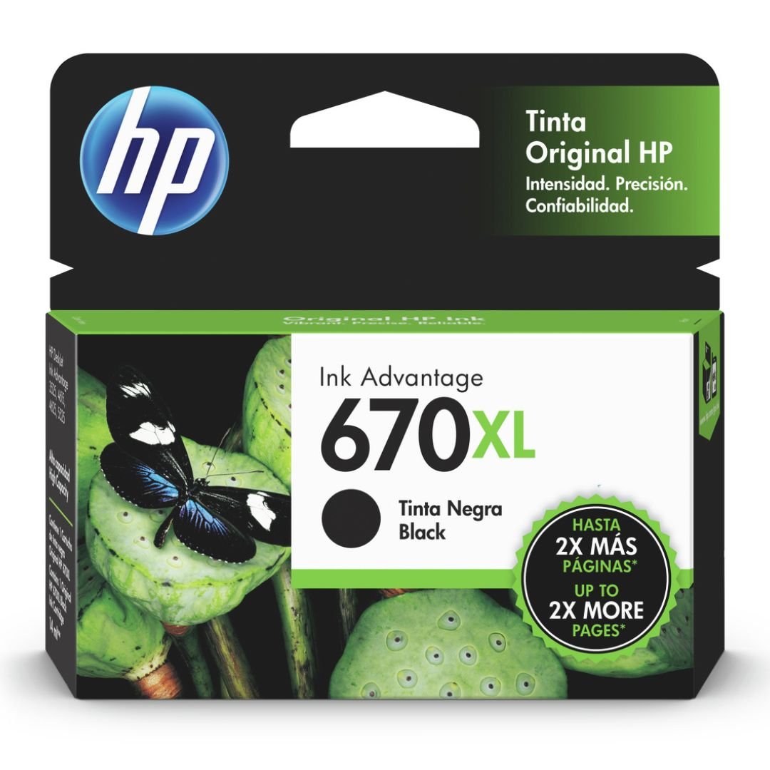 Tinta HP 670 XL-NEGRO-Alto Rendimiento -  CZ117AL