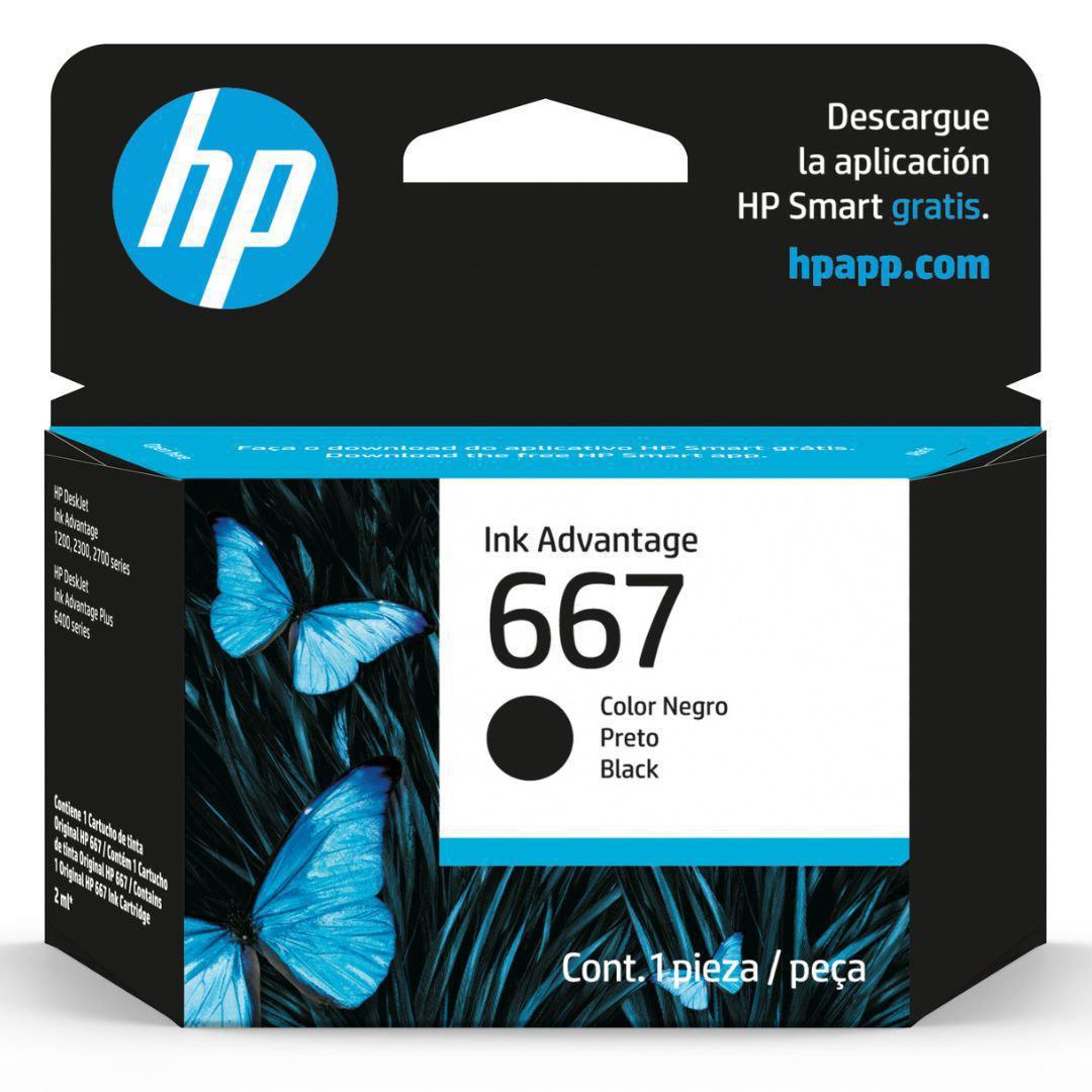 Tinta HP 667 Negra - 3YM79AL | Deskjet Ink Advantage 2375/2775/6475/2875