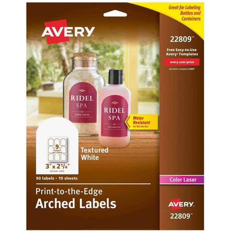 Etiqueta Avery Arqueadas para impresoras Láser-Blanco Texturizado