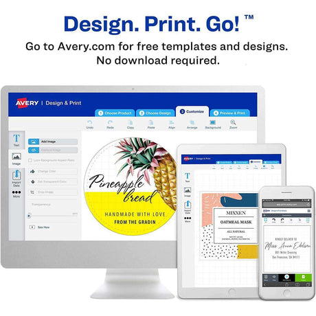 Etiqueta Avery Circular para impresoras Láser InkJet- Glossy White