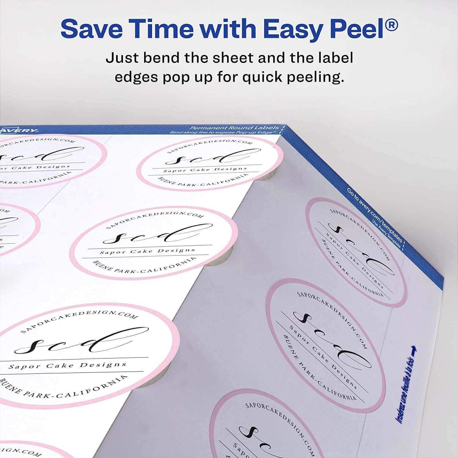 Etiqueta Avery Circular para impresoras Láser InkJet- Glossy White