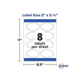 Etiqueta Avery Ovaladas para impresoras Láser InkJet- Glossy White -  22820