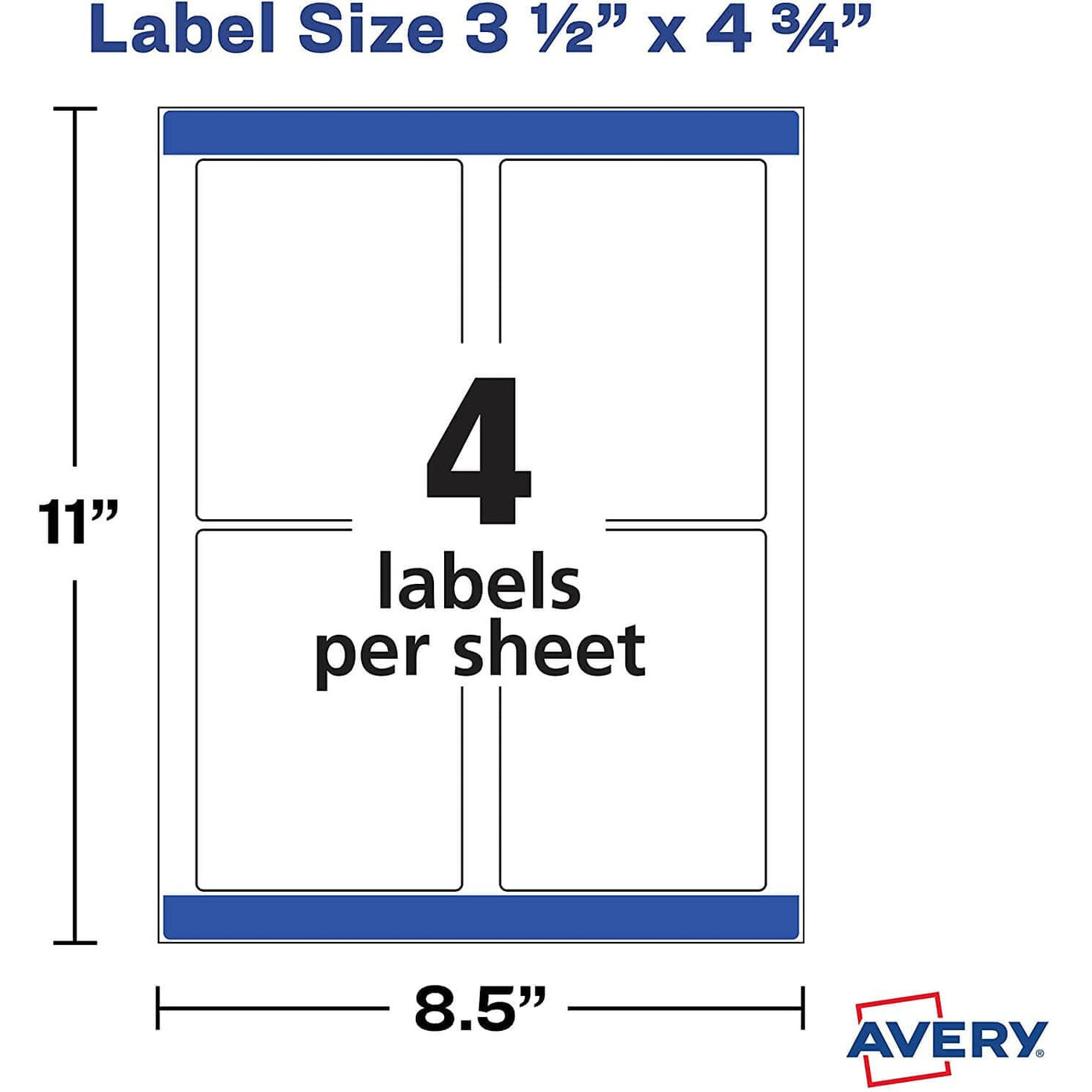 Etiqueta Avery Rectangular para impresoras Láser InkJet-Blanco Matte