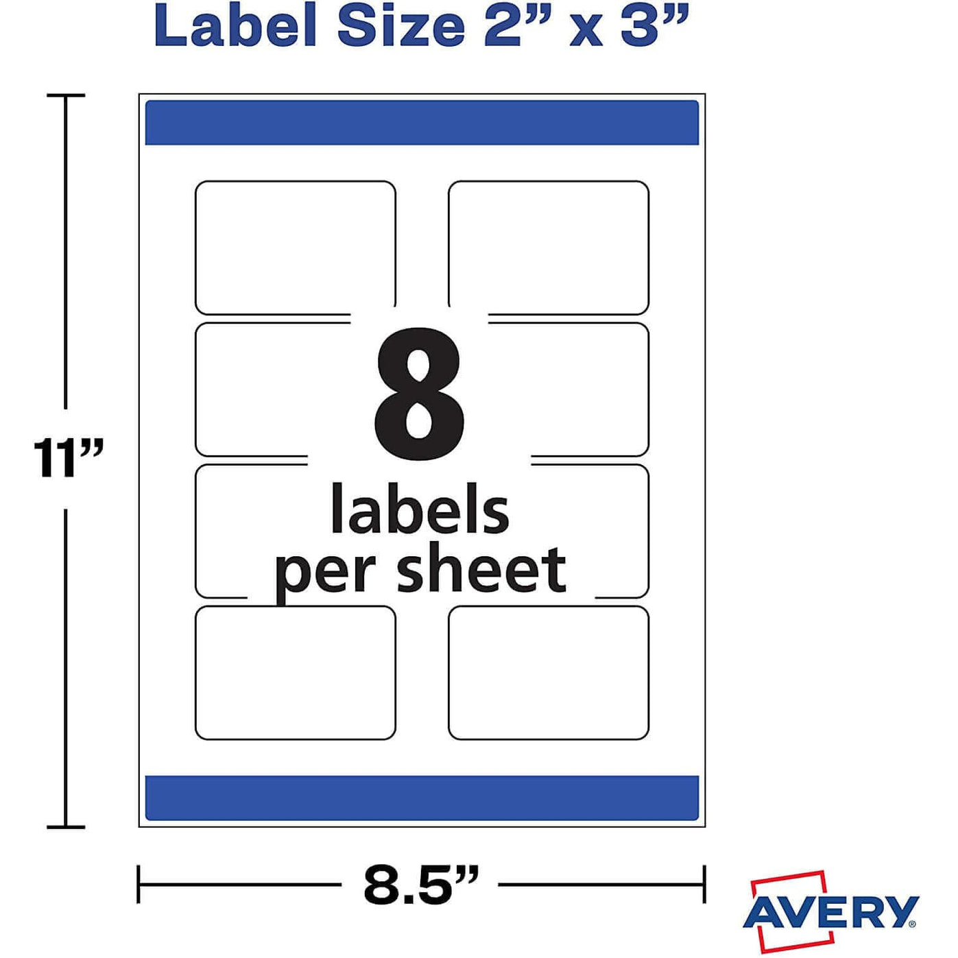 Etiqueta Avery Rectangular para impresoras Láser InkJet- Cristal Transparente Brillante