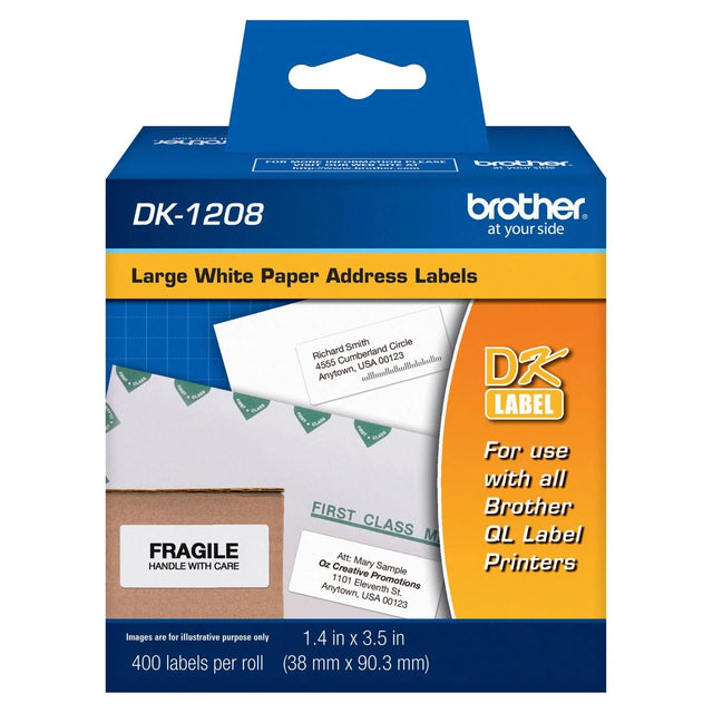Etiqueta Brother DK-1208 - 1.4" X 3.5" 400 etiquetas