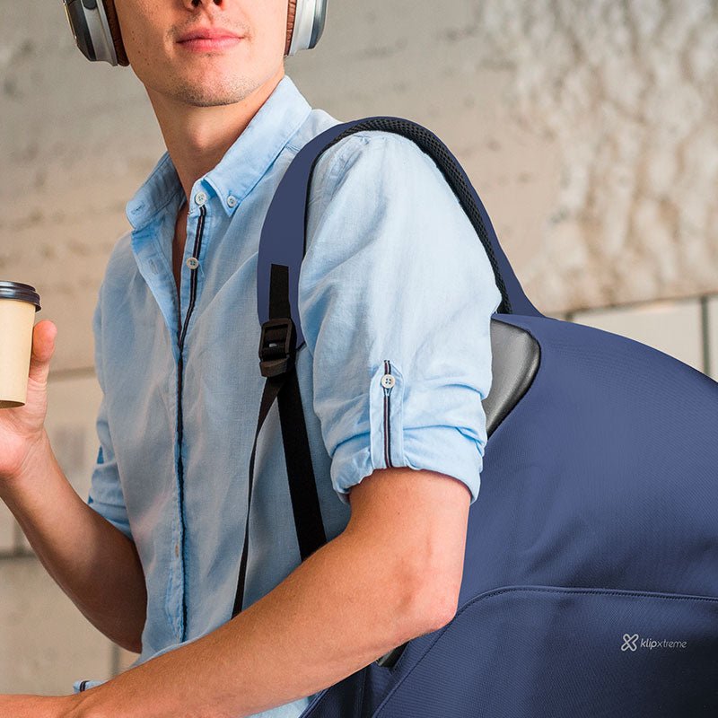 Mochila Klip Fidenza KNB-620BL Antirrobo, Puerto USB, 15.6" Azul