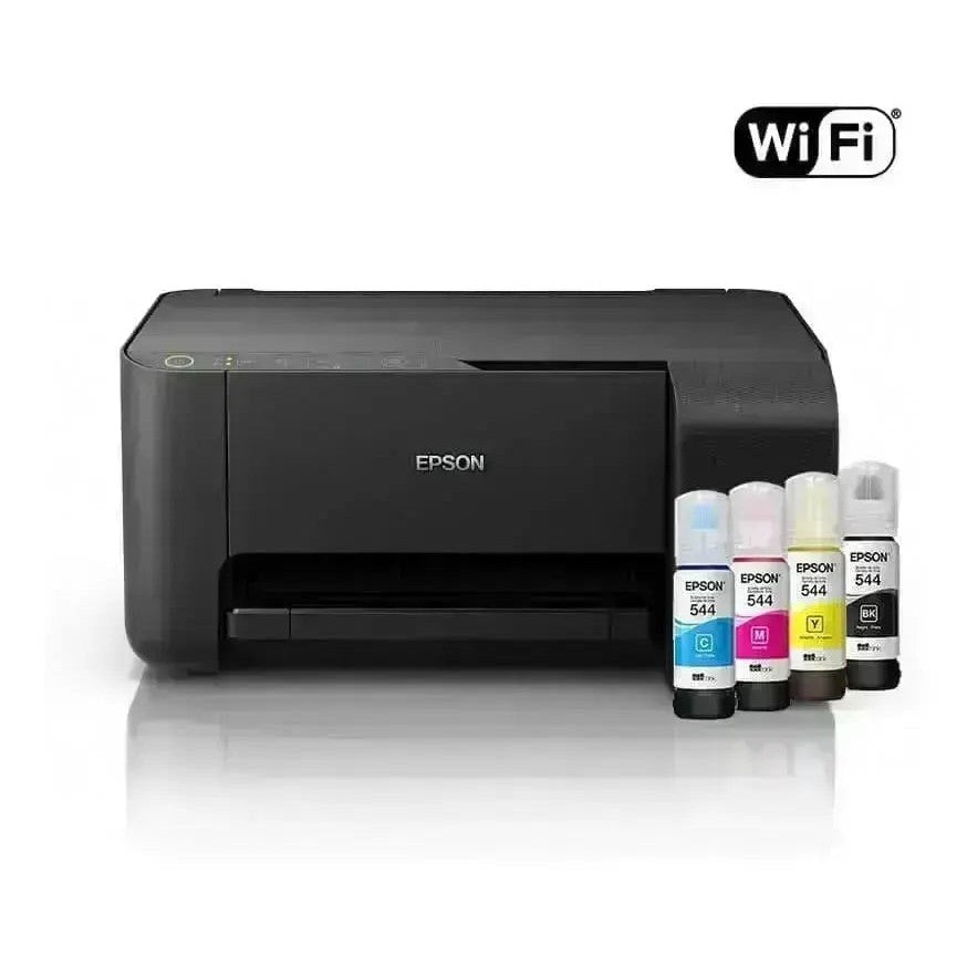 Impresora Epson EcoTank L3250: Multifuncional con Wi-Fi, imprime hasta 4.500 páginas en negro y 7.500 a color.
