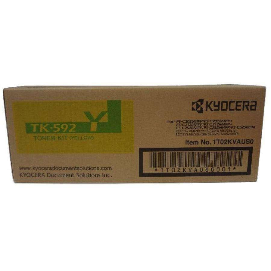 TONER KYOCERA TK-592 Y para Impresoras Kyocera | Para FS-C2026MFP / FS-C2026MFP+ / FS-C216MFP / FS-C2126MFP+ / FS-C2526MFP / FS-C2626MFP / FS-C5250DN | Ecosys P6026cdn / M6026cidn / M6526cdn / M6526cidn