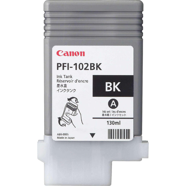 Tinta Canon PFI-102BK- Negro | Para imagePROGRAF IPF500 / IPF600 / IPF700 / IPF710 / IPF720 / IPF750 / IPF755 / IPF760 / IPF765