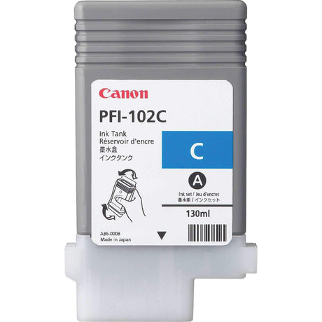 Tinta Canon PFI-102C-Cyan | Para imagePROGRAF IPF500 / IPF600 / IPF700 / IPF710 / IPF720 / IPF750 / IPF755 / IPF760 / IPF765
