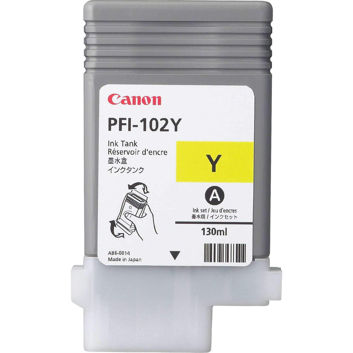 Tinta Canon PFI-102Y-Amarillo | Para imagePROGRAF IPF500 / IPF600 / IPF700 / IPF710 / IPF720 / IPF750 / IPF755 / IPF760 / IPF765