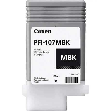 Tinta Canon PFI-107MBK Matte Black Ink Cartridge | Para imagePROGRAF iPF680 / iPF685 / iPF785 / iPF670 / iPF770 / iPF780