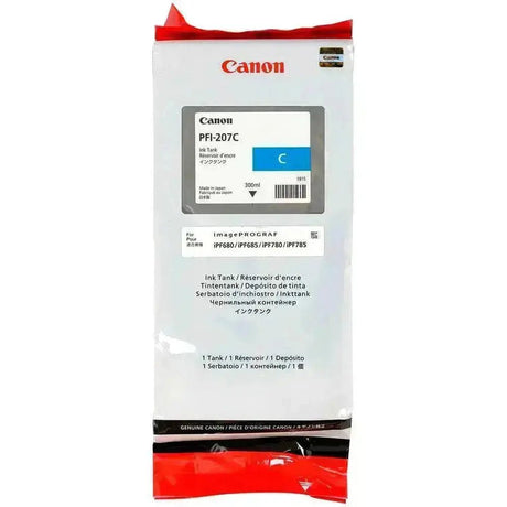 Tinta Canon Pfi-207C-Cyan | Para imagePROGRAF iPF680 / iPF685 / iPF785 / iPF670 / iPF770 / iPF780