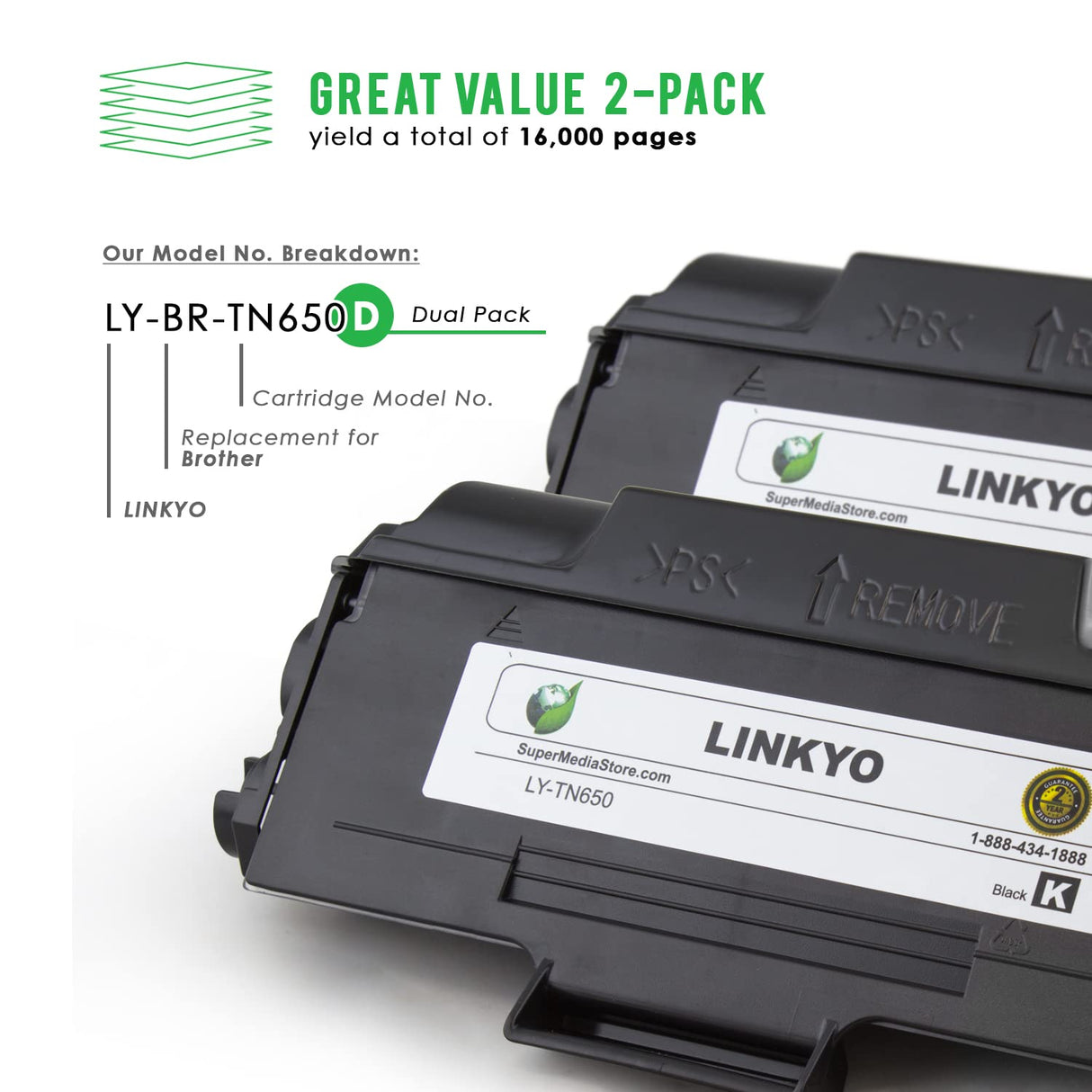 Toner Generico Brother TN650 | LY-TN650 | Para HL-5340D / HL-5370DW / HL-5370DWT / HL-5350DN / MFC-8680DN / MFC-8480DN / MFC-8890DW / DCP-8080DN / DCP-8085DN / MFC-8690DW