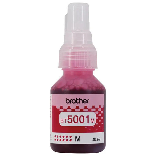 Botella de Tinta Brother BT5001M - Magenta | Para DCP-T500W / DCP-T510W / DCP-T700W / DCP-T710W / DCP-T720DW / MFC-T910W / MFC-T800W / MFC-T920DW / MFC-T4500DW | 5,000 paginas, modelo , Tintas Brother