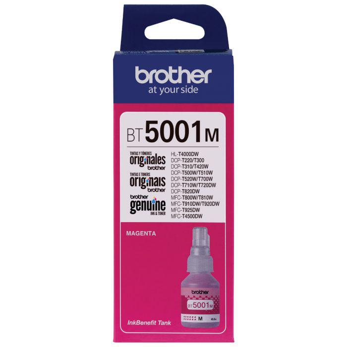 Botella de Tinta Brother BT5001M - Magenta | Para DCP-T500W / DCP-T510W / DCP-T700W / DCP-T710W / DCP-T720DW / MFC-T910W / MFC-T800W / MFC-T920DW / MFC-T4500DW | 5,000 paginas, modelo , Tintas Brother