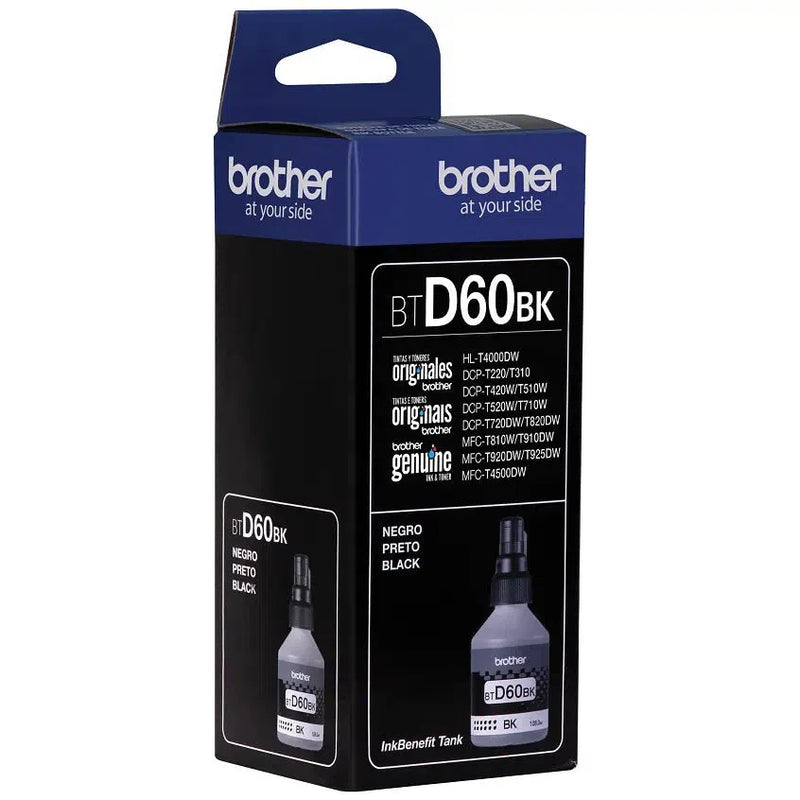 Botella de Tinta Brother BTD60BK | Para DCP-T510W / DCP-T700W / DCP-T710W / MFC-T910W / MFC-T800W / MFC-T920DW | 6,500 paginas, modelo , Tintas Brother