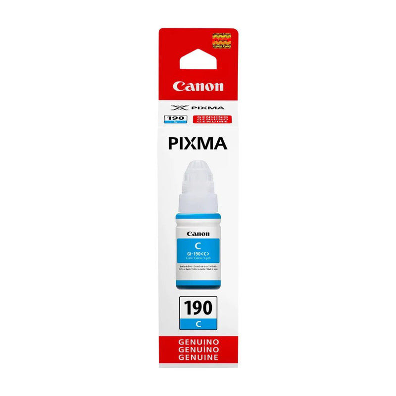 Botella de Tinta Canon GI-190 Cyan | Para Pixma G2110 / G3110 / G4100 / G4110 | 7,000 páginas, modelo , Tintas Canon