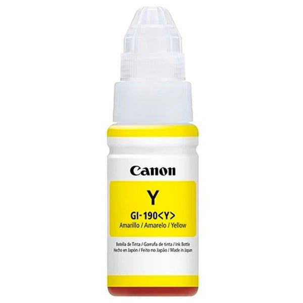 Botella de Tinta Canon GI-190 Yellow | Para Pixma G2110 / G3110 / G4100 / G4110 | 7,000 páginas, modelo , Tintas Canon