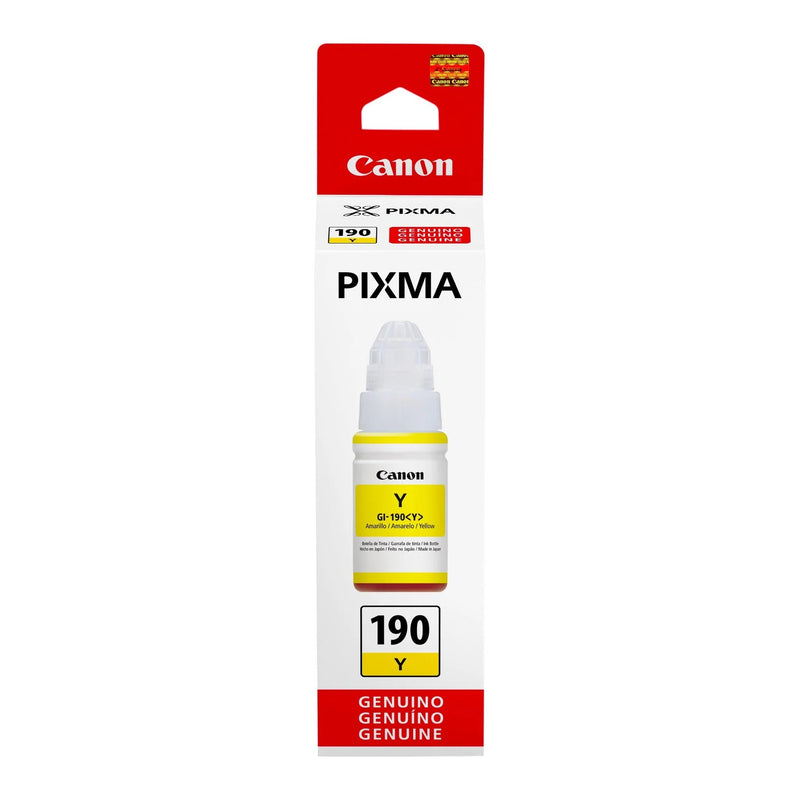 Botella de Tinta Canon GI-190 Yellow | Para Pixma G2110 / G3110 / G4100 / G4110 | 7,000 páginas, modelo , Tintas Canon