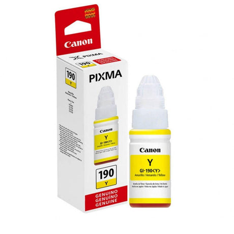 Botella de Tinta Canon GI-190 Yellow | Para Pixma G2110 / G3110 / G4100 / G4110 | 7,000 páginas, modelo , Tintas Canon