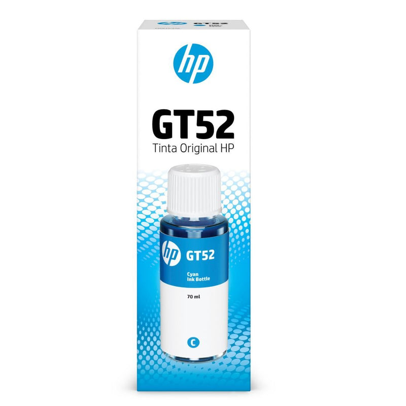Botella de Tinta HP GT52 Cyan | Ink Tank 315/110/115/415 - DeskJet GT-5810/5820 - Smart Tank 580 / 750 | 8,000 páginas, modelo , Tintas Hp