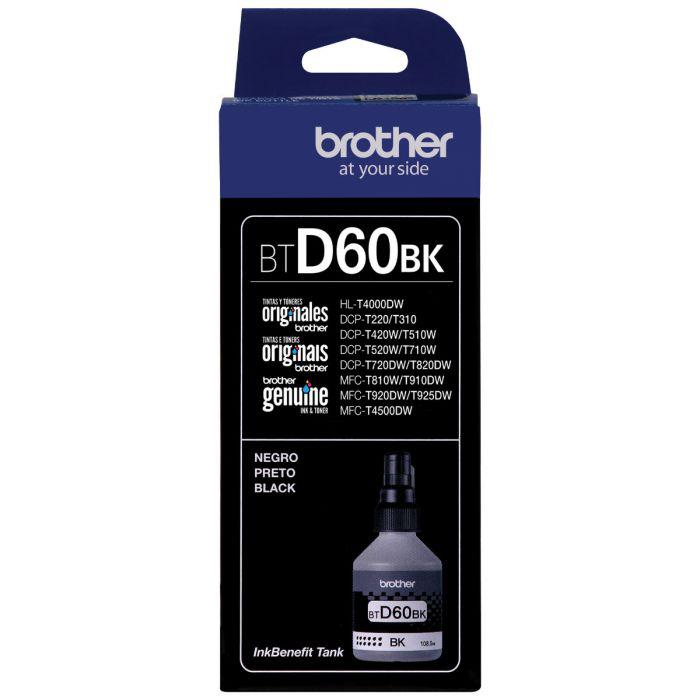 Botella de Tinta Brother BTD60BK | Para DCP-T510W / DCP-T700W / DCP-T710W / MFC-T910W / MFC-T800W / MFC-T920DW /
