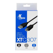 Cable USB 2.0 Macho A-Macho B XTECH 6 pies XTC-307 | XTECH XTC-307, modelo , Cable