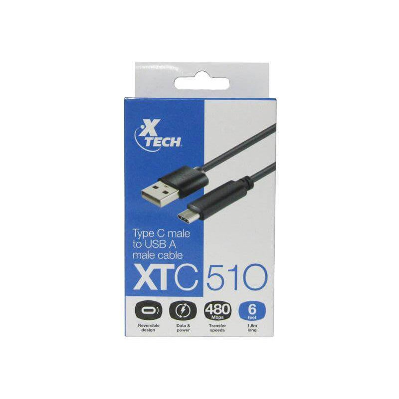 Cable Xtech XTC-510 con conector Tipo C macho a USB 2.0 A macho, modelo , Cable