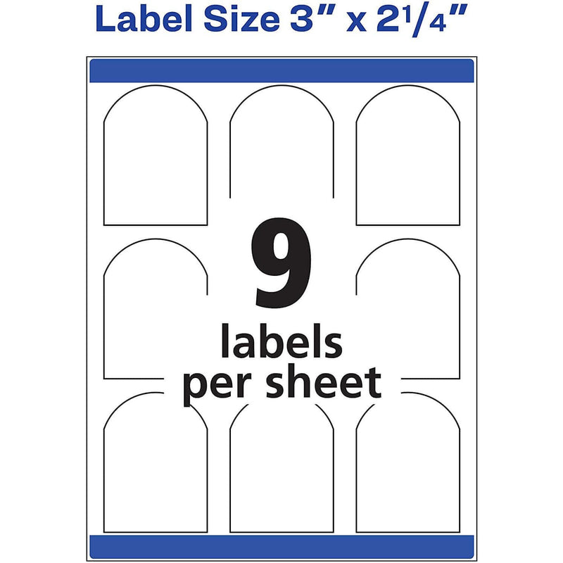 Etiqueta Avery Arqueadas para impresoras Láser-Blanco Texturizado, modelo , Etiquetas